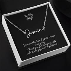 Signature Name Necklace w/ Wife Message Card