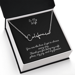 Signature Name Necklace w/ Wife Message Card