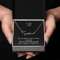 Signature Name Necklace w/ Wife Message Card