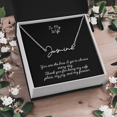 Signature Name Necklace w/ Wife Message Card