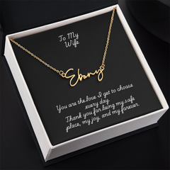 Signature Name Necklace w/ Wife Message Card
