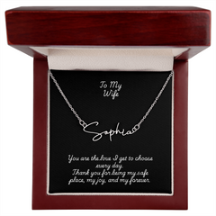 Signature Name Necklace w/ Wife Message Card