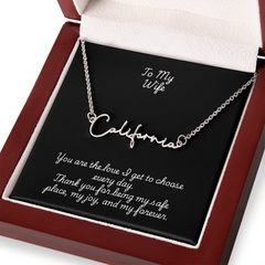 Signature Name Necklace w/ Wife Message Card