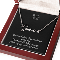 Signature Name Necklace w/ Wife Message Card