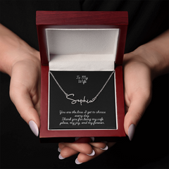 Signature Name Necklace w/ Wife Message Card