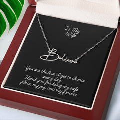 Signature Name Necklace w/ Wife Message Card