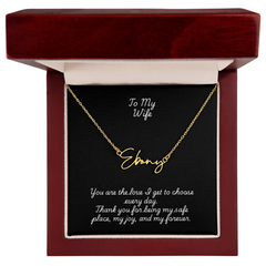 Signature Name Necklace w/ Wife Message Card
