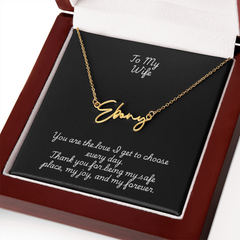 Signature Name Necklace w/ Wife Message Card
