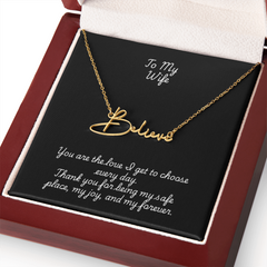 Signature Name Necklace w/ Wife Message Card