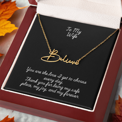 Signature Name Necklace w/ Wife Message Card