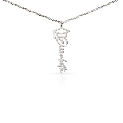 Graduation Cap Name Necklace