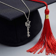 Graduation Cap Name Necklace