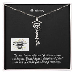 Graduation Cap Name Necklace w Message Card3