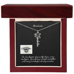 Graduation Cap Name Necklace w Message Card3