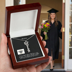 Graduation Cap Name Necklace w Message Card3