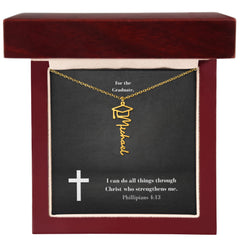 Graduation Cap Name Necklace w Message Card2